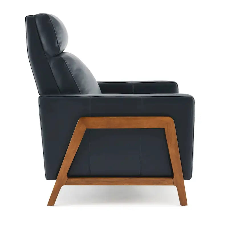 Fauteuil inclinable à pousser en cuir pleine fleur