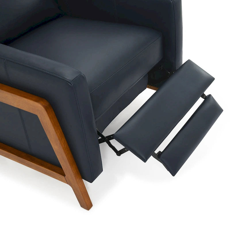 Fauteuil inclinable à pousser en cuir pleine fleur