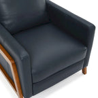 Fauteuil inclinable à pousser en cuir pleine fleur
