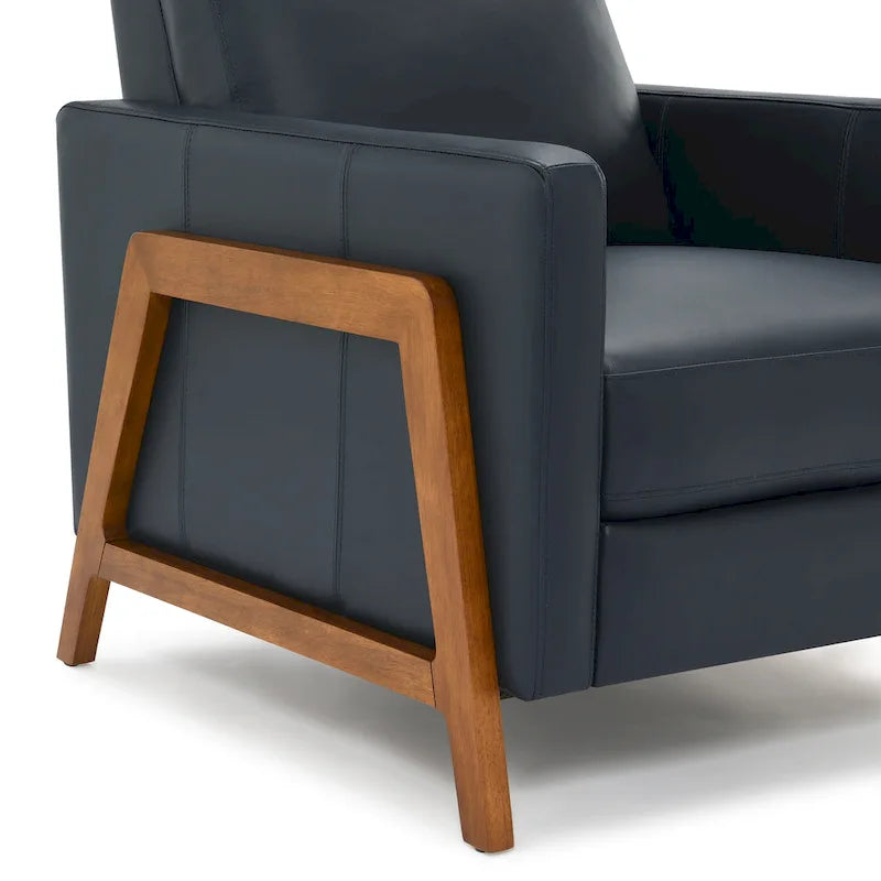 Fauteuil inclinable à pousser en cuir pleine fleur