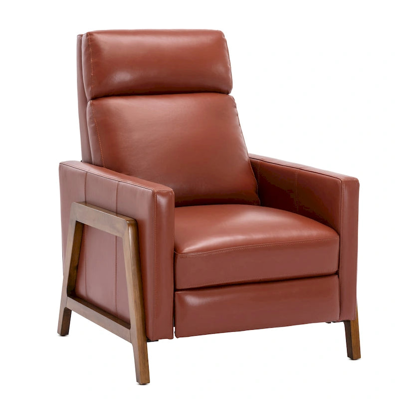 Fauteuil inclinable à pousser en cuir pleine fleur