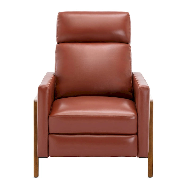 Fauteuil inclinable à pousser en cuir pleine fleur