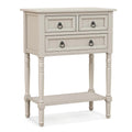Console de Couloir avec 3 Tiroirs Étagère Ouverte Beige/Gris Foncé