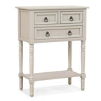 Console de Couloir avec 3 Tiroirs Étagère Ouverte Beige/Gris Foncé