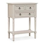 Console de Couloir avec 3 Tiroirs Étagère Ouverte Beige/Gris Foncé