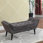 Banc de bout de lit, Banc d'entrée, Repose-pieds moderne en tissu pour couloir avec pieds en bois