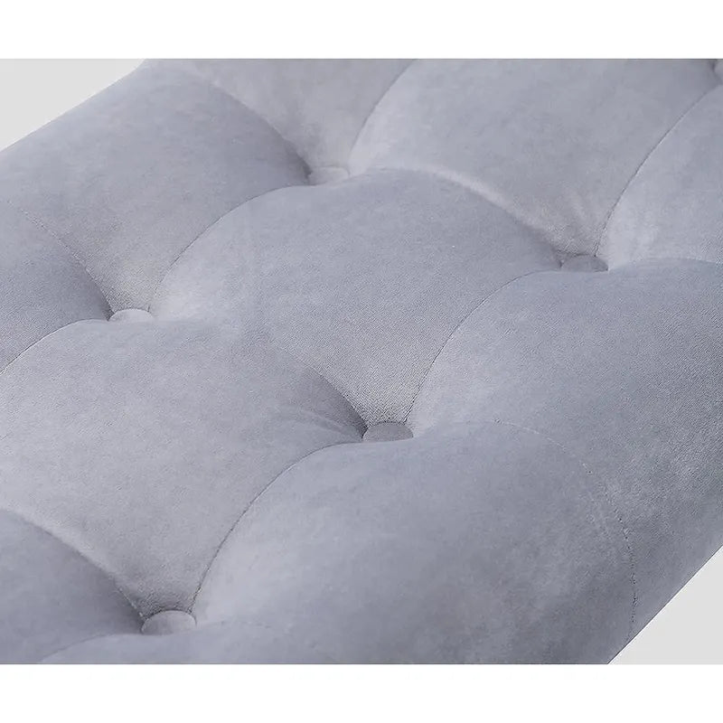Banc de bout de lit, Banc d'entrée, Repose-pieds moderne en tissu pour couloir avec pieds en bois