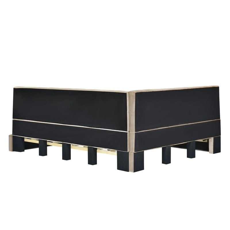 Lit de repos/canapé-lit rembourré pleine grandeur avec tête de lit en forme de L