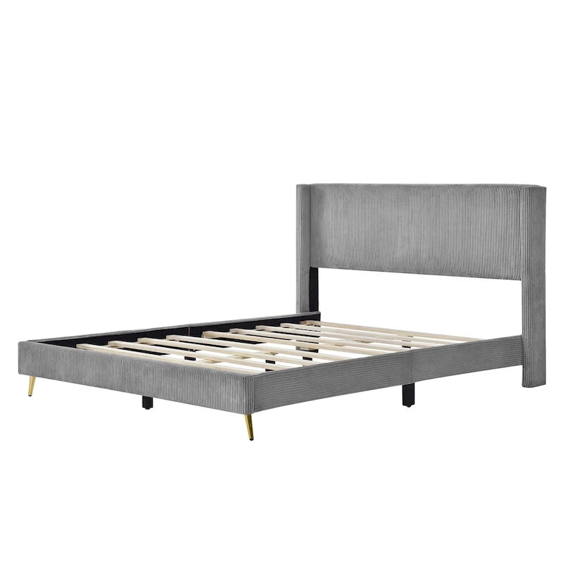 Lit plateforme Queen avec pieds en métal