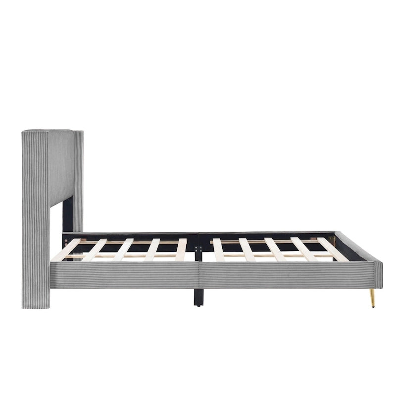 Lit plateforme Queen avec pieds en métal