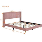 Lit plateforme Queen avec pieds en métal