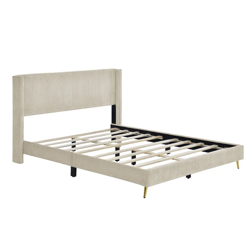 Lit plateforme Queen avec pieds en métal
