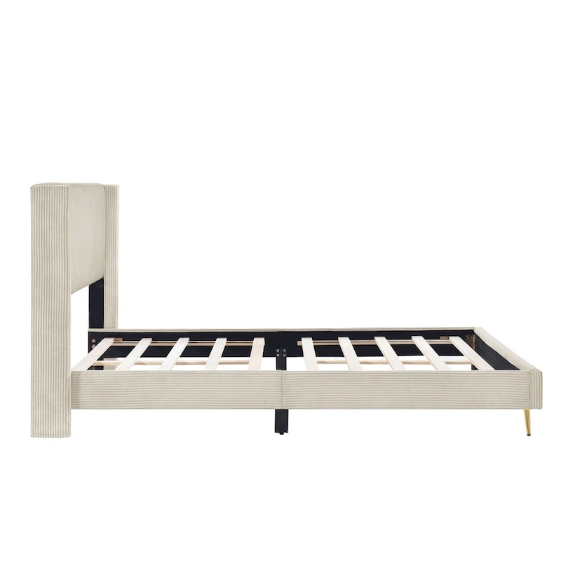 Lit plateforme Queen avec pieds en métal