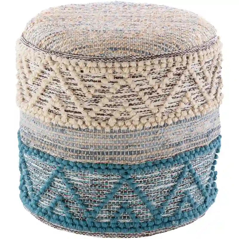 Pouf cylindrique en jute bohème de 45 cm