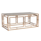Table basse géométrique rectangulaire imitation marbre