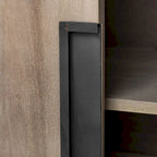 Bahut 3 tiroirs 6 portes en bois massif marron naturel - 81,5L x 18,5P x 36,0H