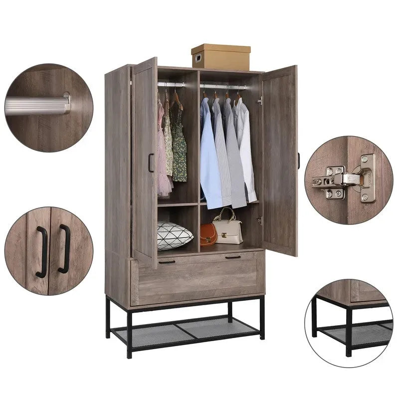 Armoire en bois grise