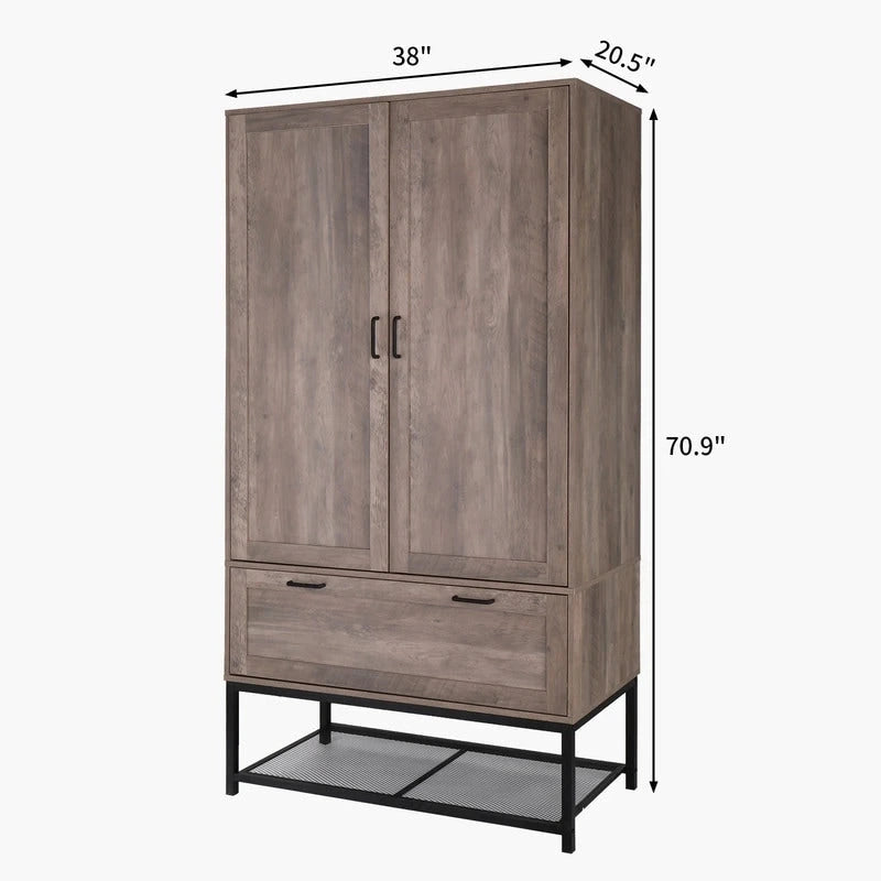 Armoire en bois grise