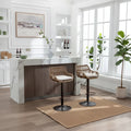 Lot de 2 tabourets de bar pivotants réglables en tissu avec repose-pieds