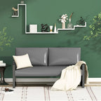Causeuse de style Mid-Century en similicuir avec cadre en acier