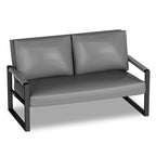 Causeuse de style Mid-Century en similicuir avec cadre en acier