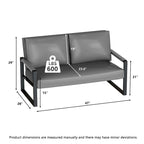 Causeuse de style Mid-Century en similicuir avec cadre en acier