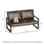 Causeuse de style Mid-Century en similicuir avec cadre en acier