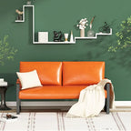 Causeuse de style Mid-Century en similicuir avec cadre en acier