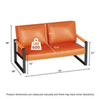 Causeuse de style Mid-Century en similicuir avec cadre en acier