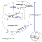 Fauteuil pivotant d'appoint en tissu Teddy, fauteuil club rembourré avec piètement pivotant rond en métal noir.