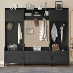 Porte-manteau modulaire multifonctionnel en bois 4-en-1 sur pied