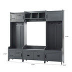 Porte-manteau modulaire multifonctionnel en bois 4-en-1 sur pied