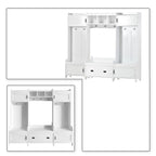 Porte-manteau modulaire multifonctionnel en bois 4-en-1 sur pied