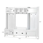 Porte-manteau modulaire multifonctionnel en bois 4-en-1 sur pied