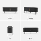Meuble TV 59 po, meuble de divertissement cannelé
