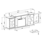 Meuble TV de style rustique avec cheminée – 70 po de largeur – Convient aux téléviseurs jusqu'à 70 po – 71 larg. x 30 haut. x 15,5 prof. (po)