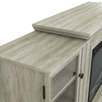 Meuble TV de style rustique avec cheminée – 70 po de largeur – Convient aux téléviseurs jusqu'à 70 po – 71 larg. x 30 haut. x 15,5 prof. (po)