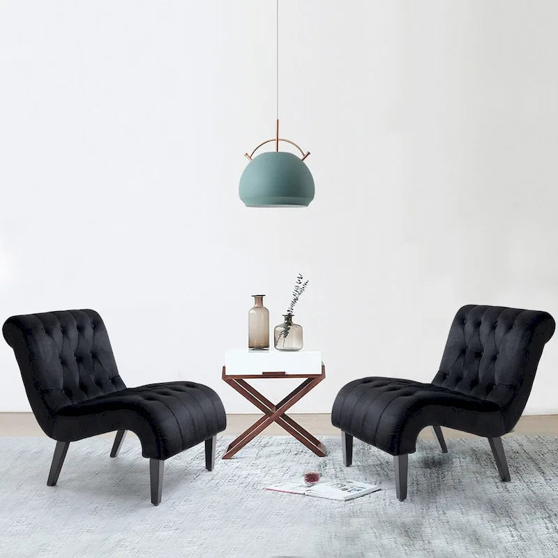 Ensemble de 2 fauteuils de salon rembourrés sans accoudoirs