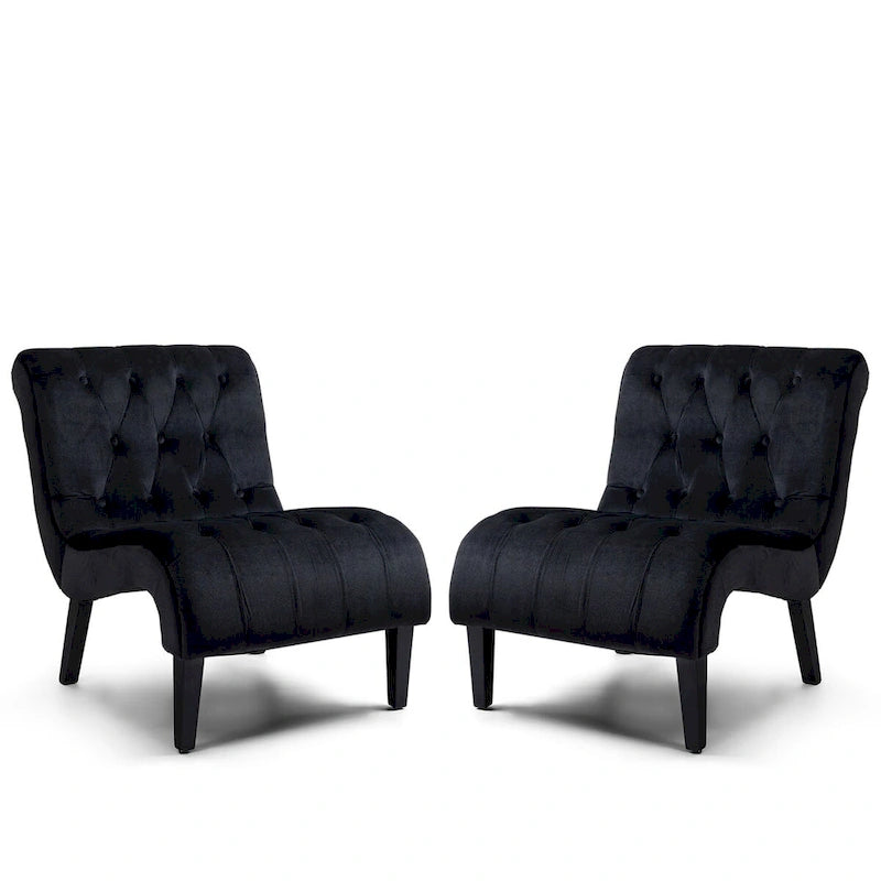 Ensemble de 2 fauteuils de salon rembourrés sans accoudoirs