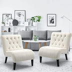 Ensemble de 2 fauteuils de salon rembourrés sans accoudoirs