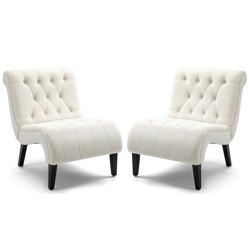 Ensemble de 2 fauteuils de salon rembourrés sans accoudoirs