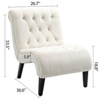 Ensemble de 2 fauteuils de salon rembourrés sans accoudoirs