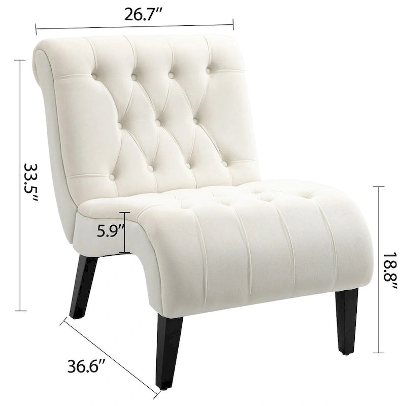 Ensemble de 2 fauteuils de salon rembourrés sans accoudoirs