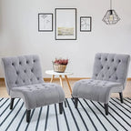 Ensemble de 2 fauteuils de salon rembourrés sans accoudoirs