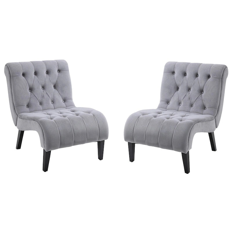 Ensemble de 2 fauteuils de salon rembourrés sans accoudoirs