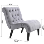 Ensemble de 2 fauteuils de salon rembourrés sans accoudoirs