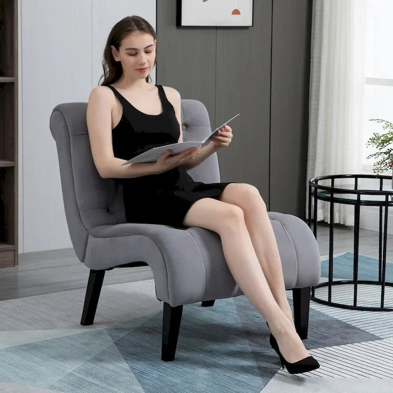 Ensemble de 2 fauteuils de salon rembourrés sans accoudoirs