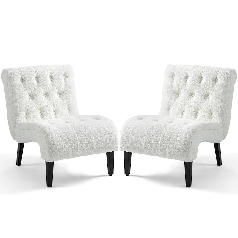 Ensemble de 2 fauteuils de salon rembourrés sans accoudoirs