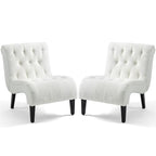 Ensemble de 2 fauteuils de salon rembourrés sans accoudoirs