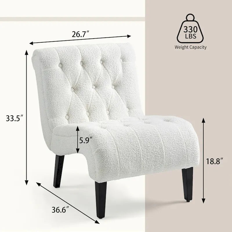 Ensemble de 2 fauteuils de salon rembourrés sans accoudoirs